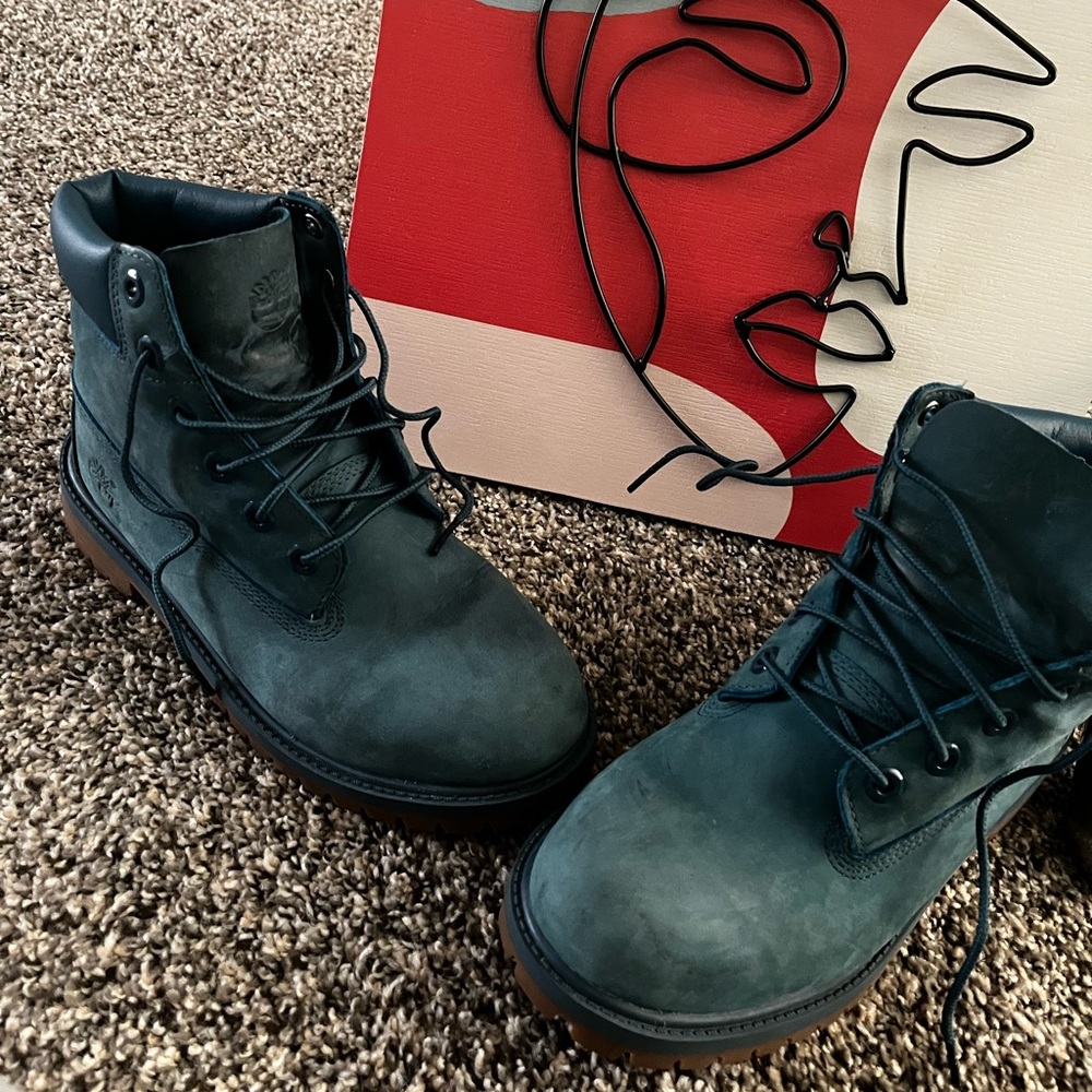 Suede Teal Blue Timberlands